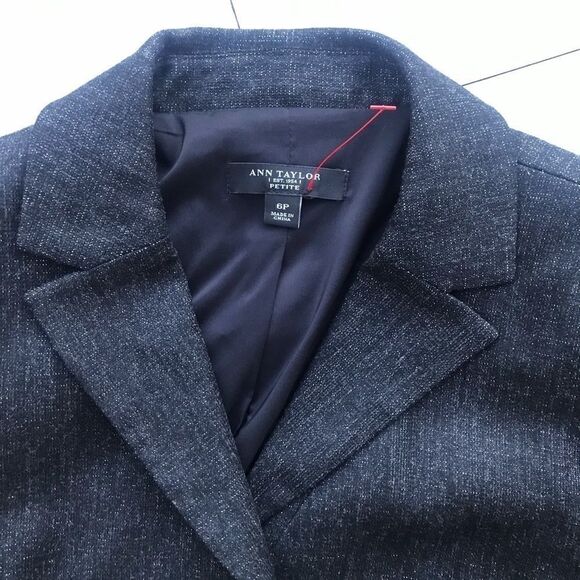 Ann Taylor Black white fleck Suit Jacket size 6P - Picture 5 of 8